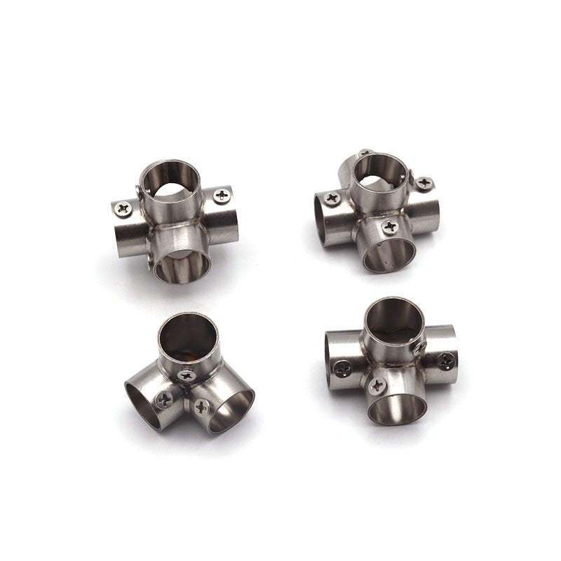 Stainless Steel Pipe Connector Round Pipe Clothes Rod Clothes Hanging Flange Fastener Shelf Fixture Connector Elbow - Image 4